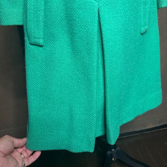 Vintage 1950s Joseph Magnin Emerald Green Wool Coat Mod Swing Style Mid Century - Picture 6 of 16